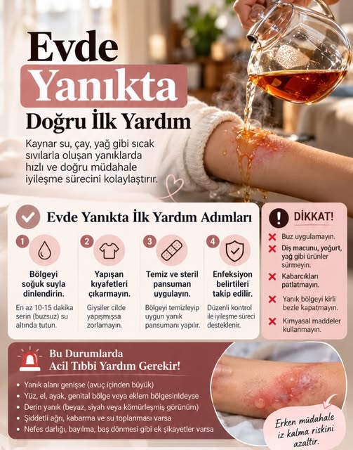 Evde yanıkta doğru ilk yardım rehberi